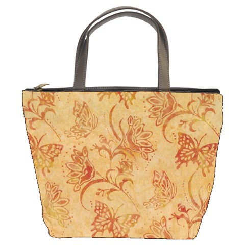Butterflies Orange Bucket Bag By Bags n Brellas Front