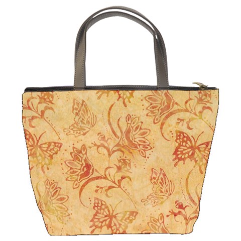 Butterflies Orange Bucket Bag By Bags n Brellas Back