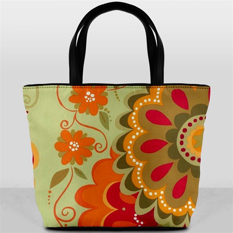 Retro Orange Bucket Bag By Bags n Brellas Back