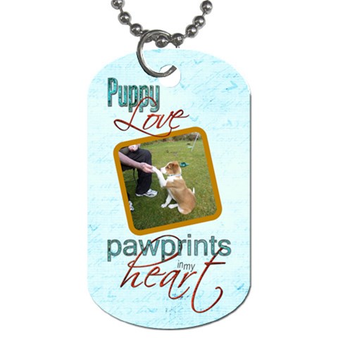 Puppy Love Pawprints In My Heart Double Sided Dogtag By Catvinnat Front