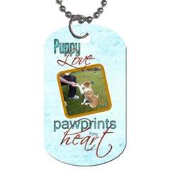 Puppy Love Pawprints in my Heart Double sided Dogtag - Dog Tag (Two Sides)