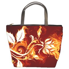 in flames bucket bag