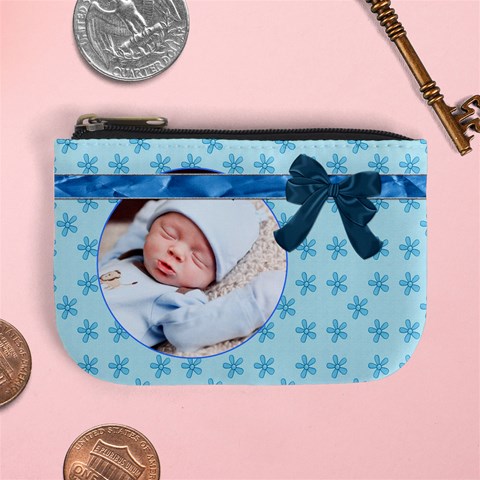 Baby Blue Mini Coin Purse By Lil Front