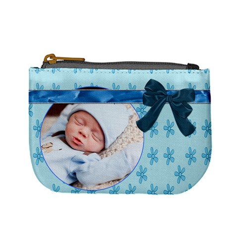 Baby Blue Mini Coin Purse By Lil Front