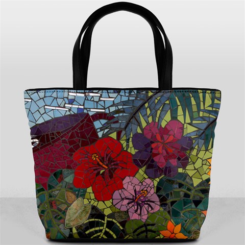 Flower Mosiac Bucket Bag By Bags n Brellas Front