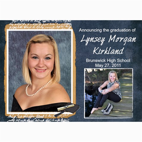 Lynsey s Grad Announcement/party By Echo Kirkland 7 x5  Photo Card - 8
