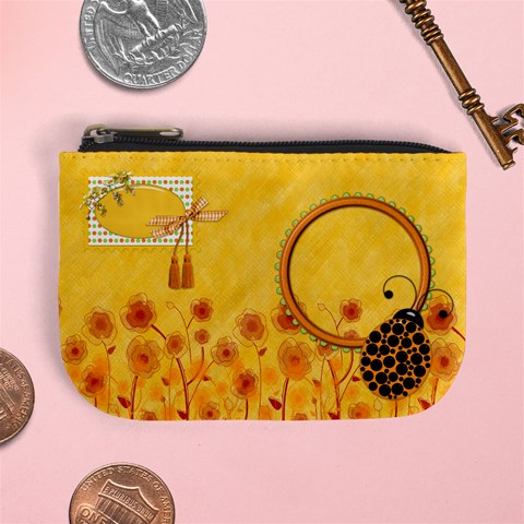 Miss Ladybugs Garden Coin Bag 2 By Lisa Minor Front