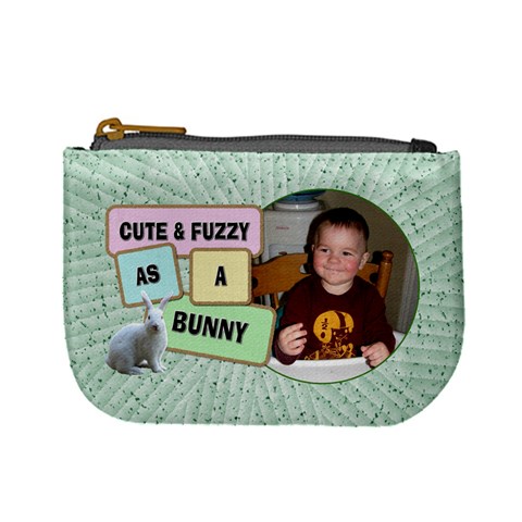 Cute Fuzzy Bunny Mini Coin Purse By Lil Front