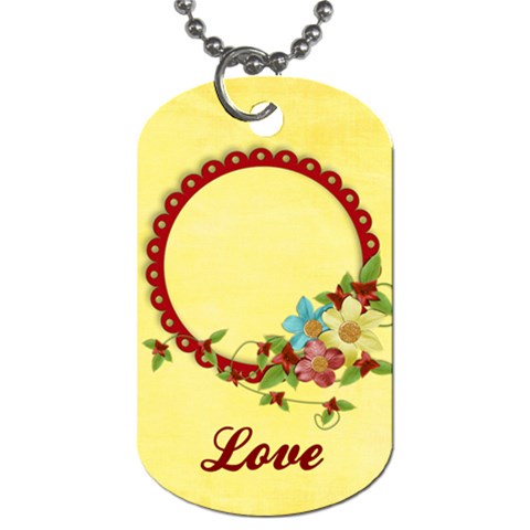 Floral/love, Dog Tag, 2 Sides, Template By Mikki Front