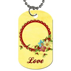 Floral/Love, dog tag, 2 sides, template - Dog Tag (Two Sides)