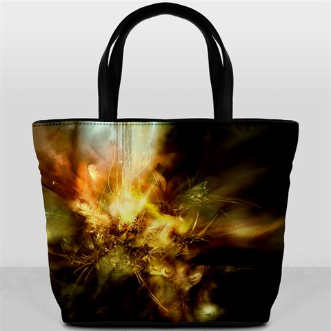 Green Abstract Light Bucket Bag By Bags n Brellas Back