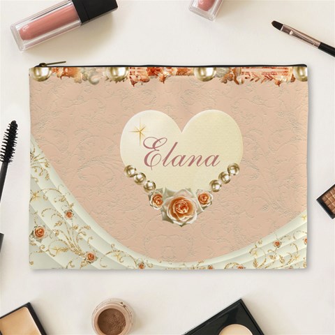 April Xl Cosmetic Bag By Kdesigns Front