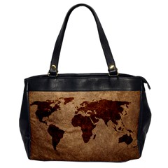 leather map one sided office bag - Oversize Office Handbag