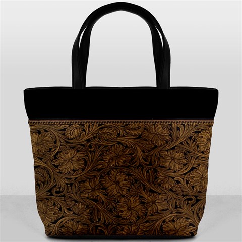 Tooled Leather 1 Bucket Bag By Bags n Brellas Back