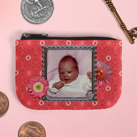 Pink Flower Mini Coin Purse By Lil Front