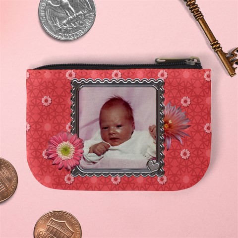 Pink Flower Mini Coin Purse By Lil Back