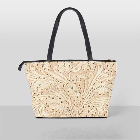 Ivory Tooled Leather Shoulder Bag By Bags n Brellas Back