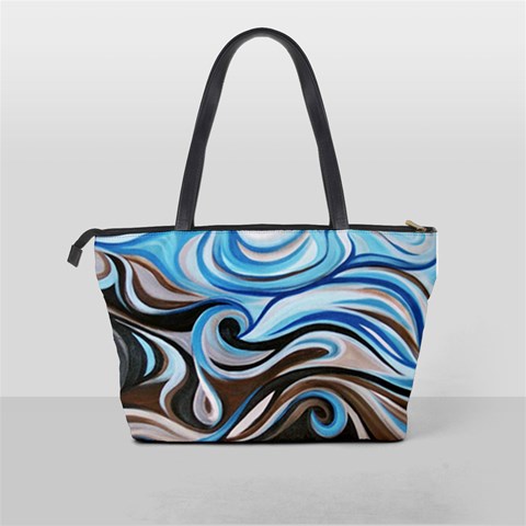 Blue Brown Swirl Shoulder Bag By Bags n Brellas Back