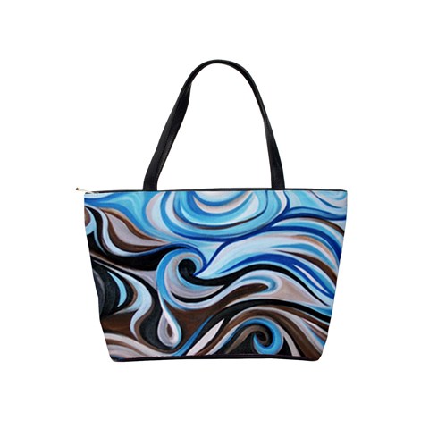 Blue Brown Swirl Shoulder Bag By Bags n Brellas Back
