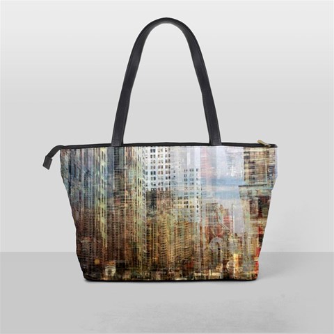 Weathered Cityscape Shoulder Bag By Bags n Brellas Back