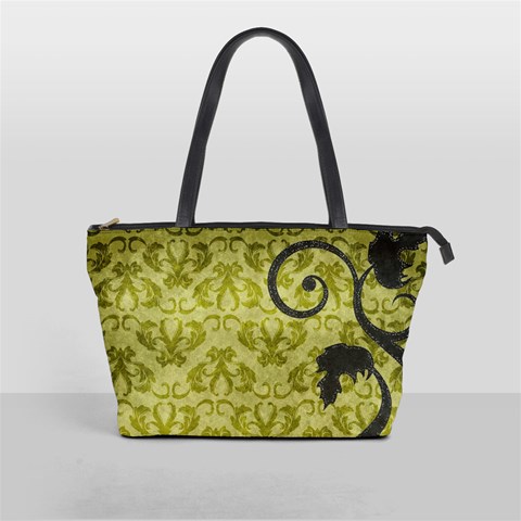 Green Swirls Shoulder Bag By Bags n Brellas Front