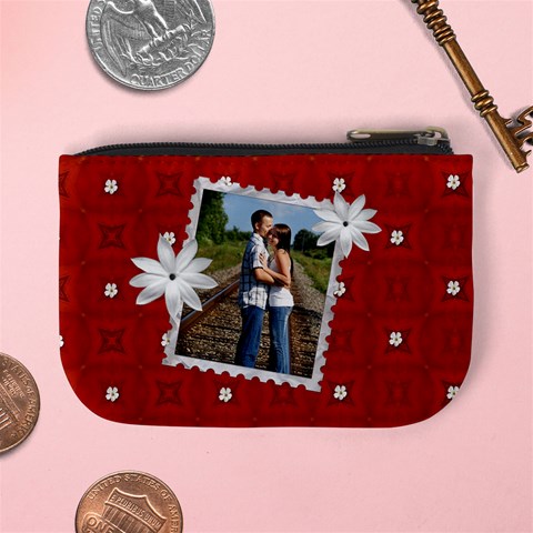 Red Floral Mini Coin Purse By Lil Back