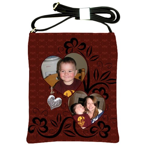 Double Heart Shoulder Sling Bag By Lil Front