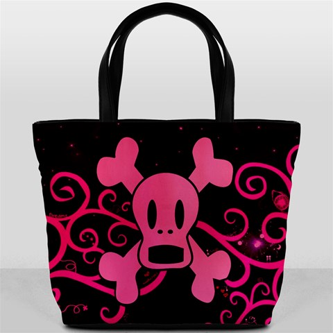 Pink Skull5 Bucket Bag By Bags n Brellas Back