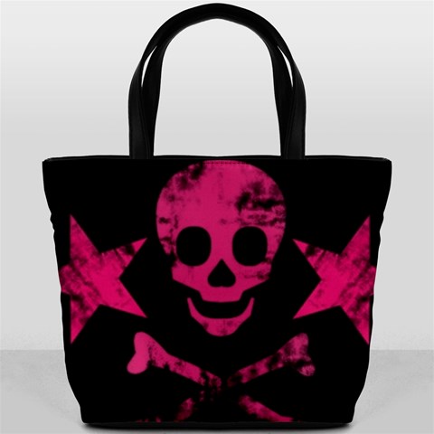 Pink Skull1 Bucket Bag By Bags n Brellas Front