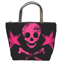 pink skull1 bucket bag