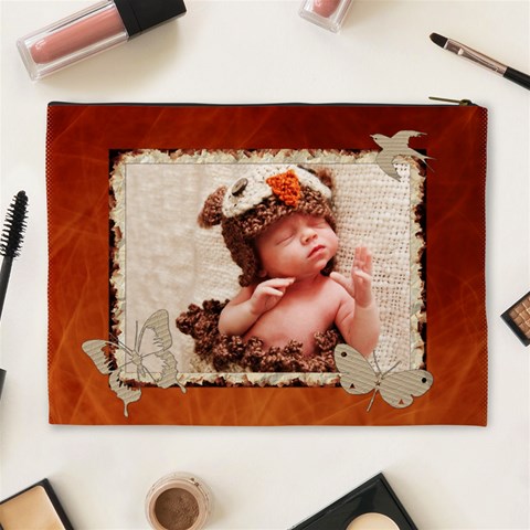 Copper Butterfly Xl Cosmetic Bag By Lil Back
