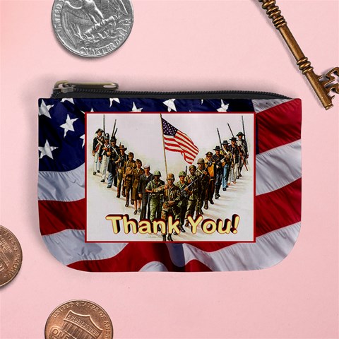 Freedom Mini Coin Purse 2 By Debra Macv Front