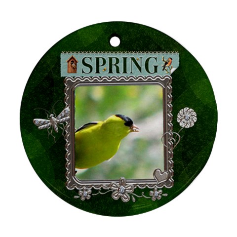 Spring Round Ornament By Lil Front