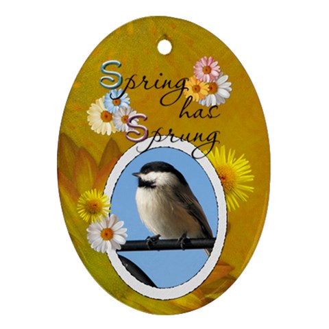 Spring Has Sprung Oval Ornament By Lil Front