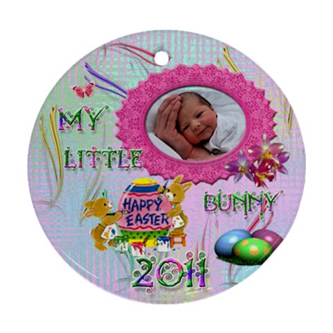 My Little Bunny 2023 Round Pastel Ornament By Ellan Front