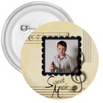 Sweet Music 3 inch Button Badge - 3  Button