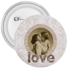 love 3 inch button badge - 3  Button