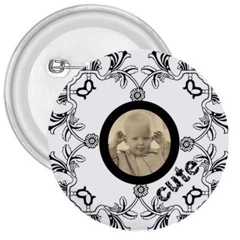 Cute 3 Inch Button Badge By Catvinnat Front