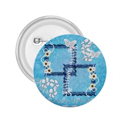 Blue flower button - 2.25  Button