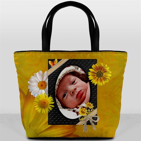 Pretty Yellow Floral Bucket Bag By Lil Back