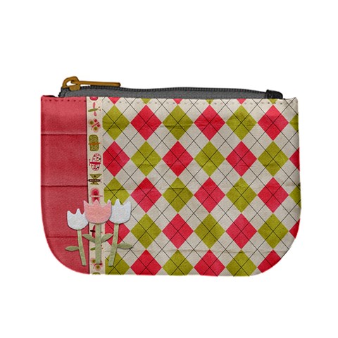 Spring Pink Argyle Plaid Coin Purse By Redhead Scraps Front
