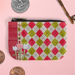 Spring Pink Argyle Plaid Coin Purse
