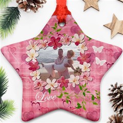 Love Hearts n Flowers Pastel ornament - Ornament (Star)