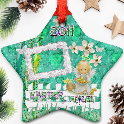 Easter Angel 2024 Pastel Flower Ornament By Ellan Front