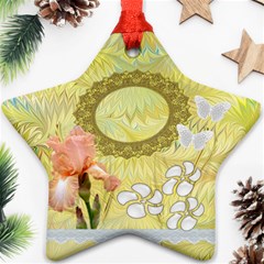 Golden Iris Pastel flower ornament - Ornament (Star)