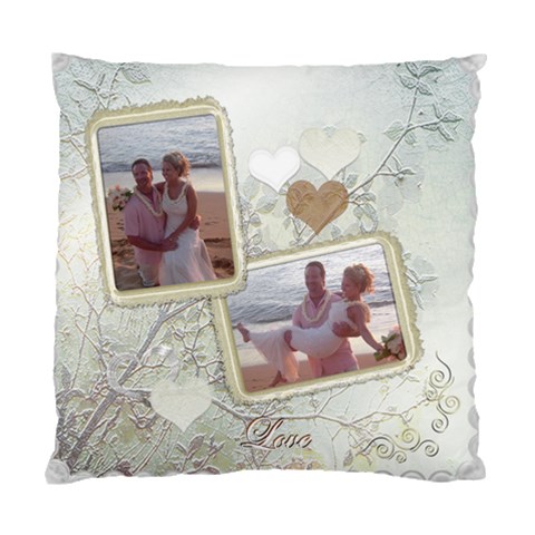 Love White Wedding Cushion Case By Ellan Front