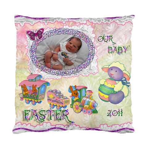 Easter 2024 Baby Train Crib Cushion Case By Ellan Front