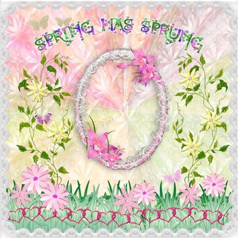 Spring Has Sprung Floral Scrapbook Page 12x12 By Ellan 12 x12  Scrapbook Page - 1