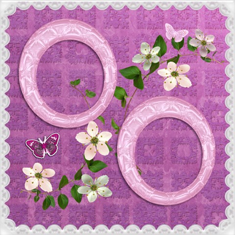 Spring Flower Floral Purple Scrapbook Page 12x12 By Ellan 12 x12  Scrapbook Page - 1