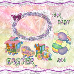 Baby Crib train lamb scrapbook page 12x12 - ScrapBook Page 12 x 12 Baby Crib train lamb scrapbook page 12x12 - ScrapBook Page 12 x 12